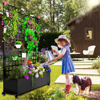 MTART Metal Planter Box with Trellis, 72.1"x47.2"x16" Galvanized Raised Garden - Image 7