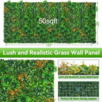 Grass Wall Panels Roll, UV-Anti Faux Greenery Plant Boxwood Panels - Image 2