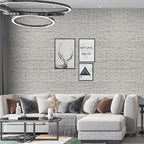 Gray Wallpaper Peel and Stick 15.75x196.85inch Contact Paper Grasscloth - Image 2