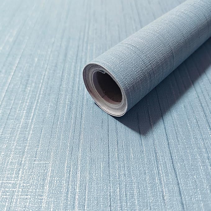 Dviolet 15.7in x 393in Blue Textured Fabric Wallpaper by Dviolet