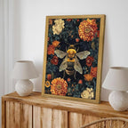Framed Hand Drawn Sandstone Bee Wall Art, 3D Textured Nature Botanical Wall - Image 2