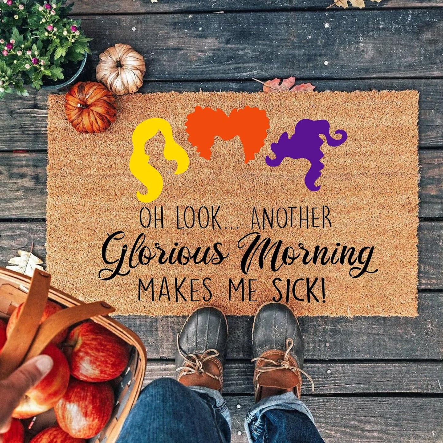 Halloween Stencils for Door Mats Large Halloween Doormat Stencils Reusable Ghost Pumpkin Sanderson Sisters Draw Templates for Wood Doormat Fabrics DIY Crafts Decor