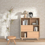 Theper Beige Peel and Stick Wallpaper Boho 17.3"×118" Modern Striped Removable - Image 2