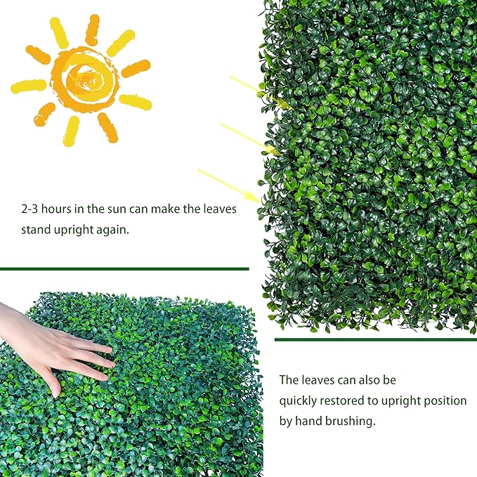 ODTORY Artificial Grass Wall Panel Backdrop, 10 X 10 in 25P UV-Anti Greenery - Image 4