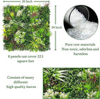ODTORY Artificial Plant Wall Panels: 20"×20" 8P UV-Anti Faux Grass Wall - Image 2