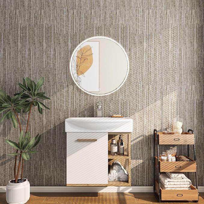 LACHEERY Faux Grasscloth Prepasted Wallpaper Peel and Stick Contact Paper - Image 3