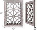 Set of 2 13x17 Inch Rectangular Shatterproof Decorative Wall Mirrors, Boho - Image 2