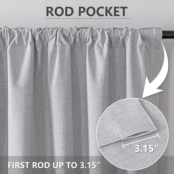 IGEMAEVE 100% Blackout Curtains 108 Inches Long - Image 4