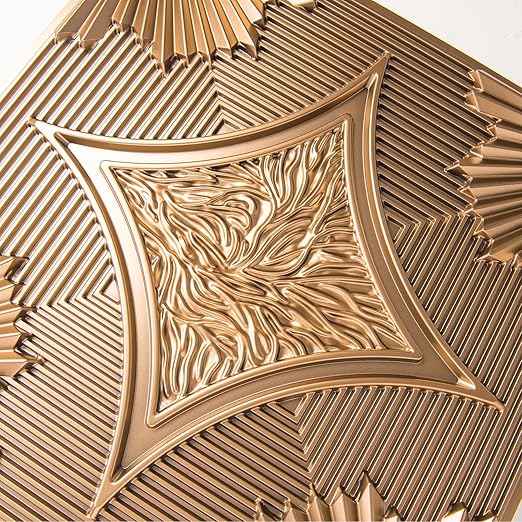 Art3d Drop Ceiling Tiles 24x24 in Bronze, 3D Wainscoting Panels Glue Up 2x2 - Image 9