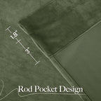 NICETOWN Sage Green Velvet Curtains & Drapes 108 inches Long 2 Panels, Elegant - Image 8