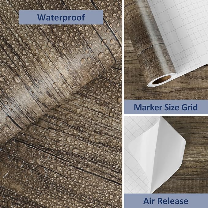 WESTICK 24"x394" Large Wood Contact Paper Peel and Stick Countertops Brown Wood - Image 8