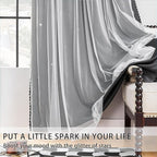 XiDi Black 63x34in Curtain for Bedroom, Girls Room Decor, Living Room, 1 Panel - Image 2