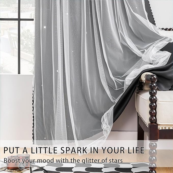 XiDi Curtains for Bedroom Windows, Unicorn Curtains for Kids Room - Image 2