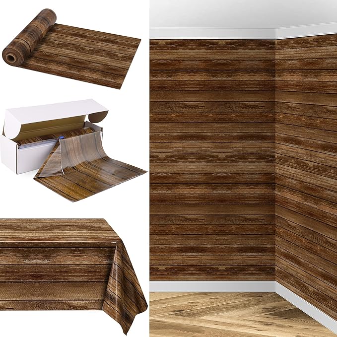 Kochorie 200 Ft x 54 Inch Wood Grain Tablecloth Roll in Slide Cutter Box by Kochorie