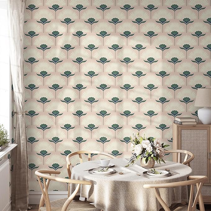 CiCiwind 17.3"×197" Pink Peel and Stick Wallpaper Floral Wall Paper Removable - Image 7