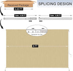 8'W x 6'H Sesame Patio Shades Roll up Outdoor Roller Shade Crank Wand Blind - Image 3