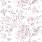 Yasinet Pink Floral Wallpaper Boho Peel and Stick Wallpaper Pink and White - Image 7