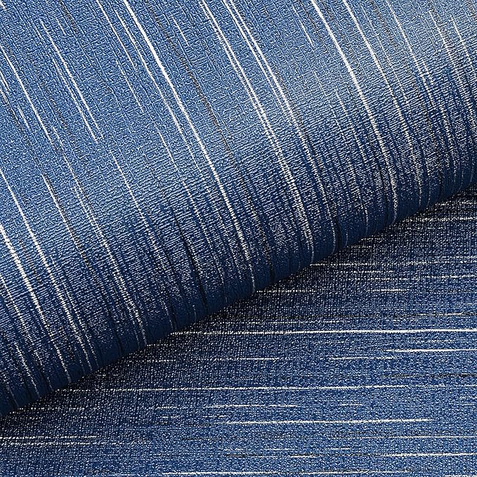 Livelynine 15.8x394 Navy Blue Peel and Stick Wallpaper Dark Indigo Textured - Image 7