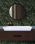 Froluya Dark Green and Gold Wallpaper Floral Peel and Stick Wallpaper - Image 6