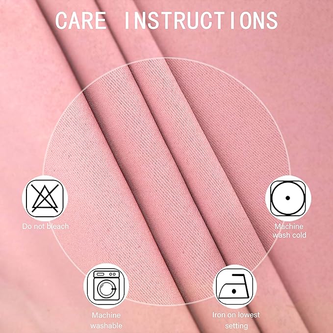 LEMOMO Pink Thermal Blackout Curtains/52 x 95 Inch/Set of 2 Panels Room - Image 4