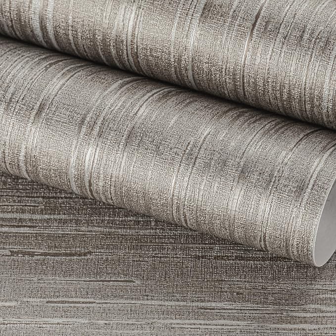 FunStick 16"x240" Vintage Textured Brown Taupe Wallpaper Peel and Stick by FunStick