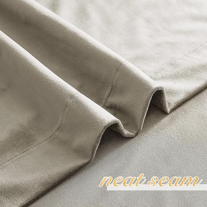 NICETOWN Living Room Camel Velvet Curtains, Sound and Sunlight Reducing Heavy - Image 6