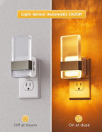 L LOHAS LED Night Light, Amber Night Lights Plug Into Wall, 2 Pack Dusk-to-Dawn - Image 2