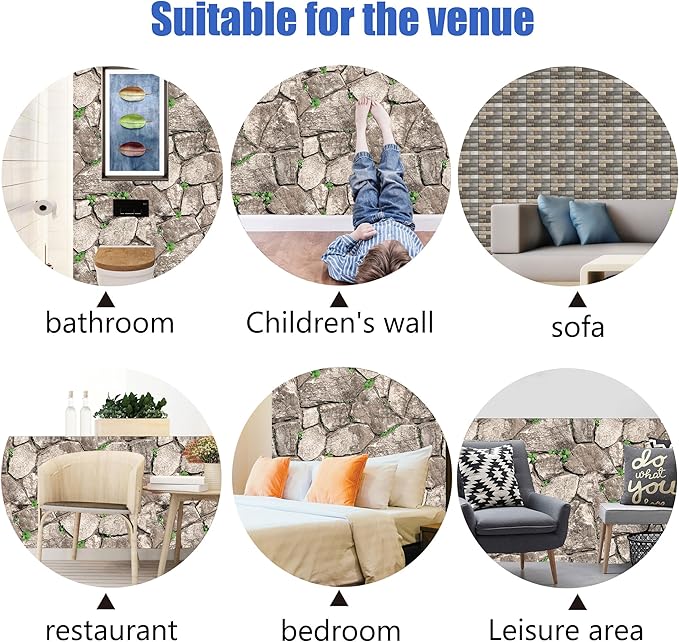 3D Panels Peel and Stick, Simulated Stone Wall, PVC Waterproof Self Adhesive - Image 7