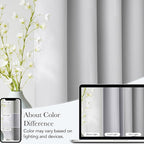 NICETOWN Short Faux Linen Greyish White Blackout Curtains 63 inches Long - Image 5