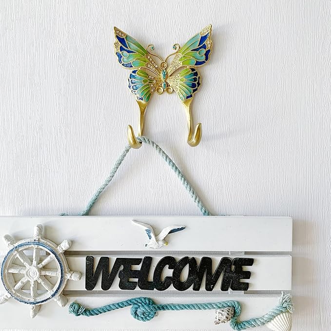 Vintage Butterfly Shaped Decorative Wall Hook Rack Hanger - Image 3