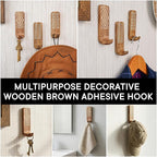 Indian Shelf 10 LB Decorative Wood Adhesive Wall Hooks–Boho Peel and Stick Hooks - Image 7