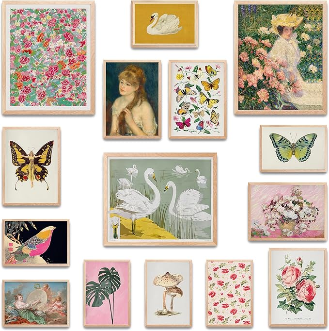 LANCHI95 15 Pcs Maximalist Gallery Wall, Colorful Eclectic Decor, Colorful Art by LANCHI95