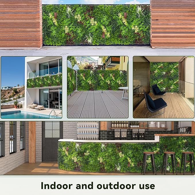 Artificial Grass Wall Boxwood Plant Panel: 20"x20" UV Resistant Green Leaves - Image 7