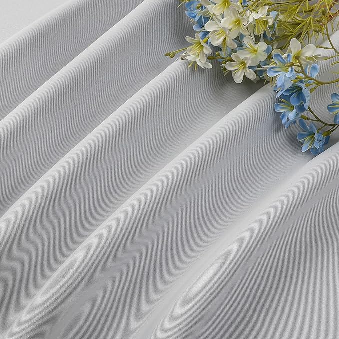 CUCRAF Grayish White Blackout Curtains 96 inch Length 2 Panels Set, Rod Pocket - Image 7