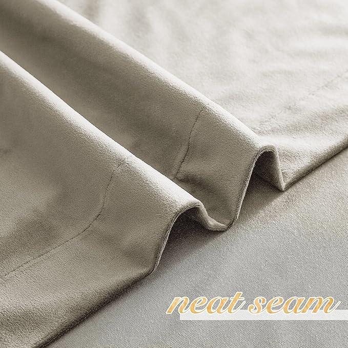NICETOWN Camel Velvet Curtains 72 Inch Long 52 Wide, Room Darkening Temp - Image 5