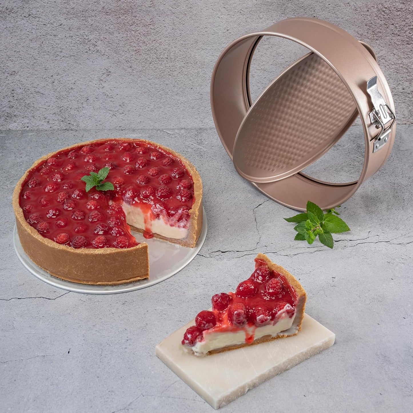 Non-Toxic Nonstick 10-Inch Round Springform Cake Pan 3-inches deep | Cheesecake Leak Proof Baking Pan