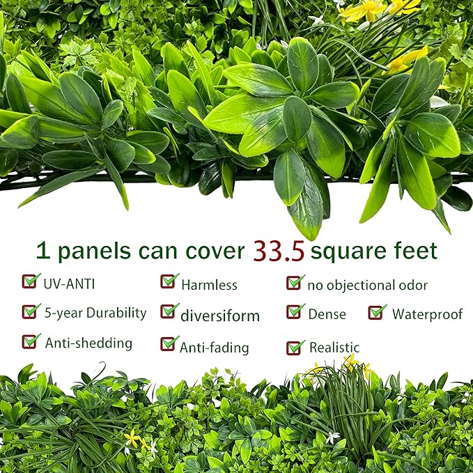 ODTORY Artificial Plant Wall Roll: 40X120 in UV-Anti Ivy Privacy Fence Screen - Image 3