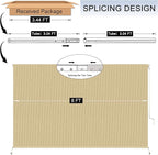 6'W x 6'H Sesame Patio Shades Roll up Outdoor Roller Shade Crank Wand Blind - Image 3