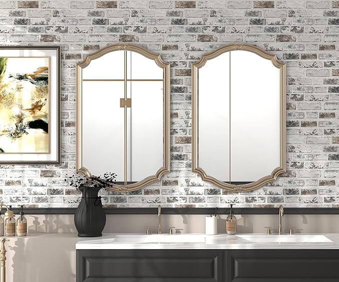 Brick Wallpaper Peel and Stick Wallpaper 17.3"x787" Grey and White 3D Brick - Image 5