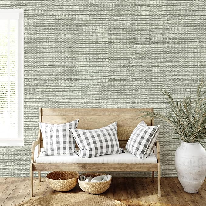 JiffDiff Grasscloth Wallpaper Peel and Stick Cream Grassweave Peel & Stick - Image 7