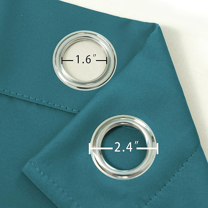 LEMOMO Sea Teal Blackout Curtains 66 x 63 Inch Length/Set of 2 Curtain - Image 6