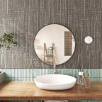 FunStick 16"x472" Textured Taupe Brown Wallpaper Peel and Stick Grasscloth - Image 2