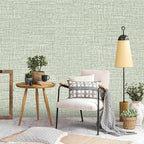 Green Grasscloth Peel and Stick Wallpaper 17.3"x300" Faux Linen Textured - Image 6