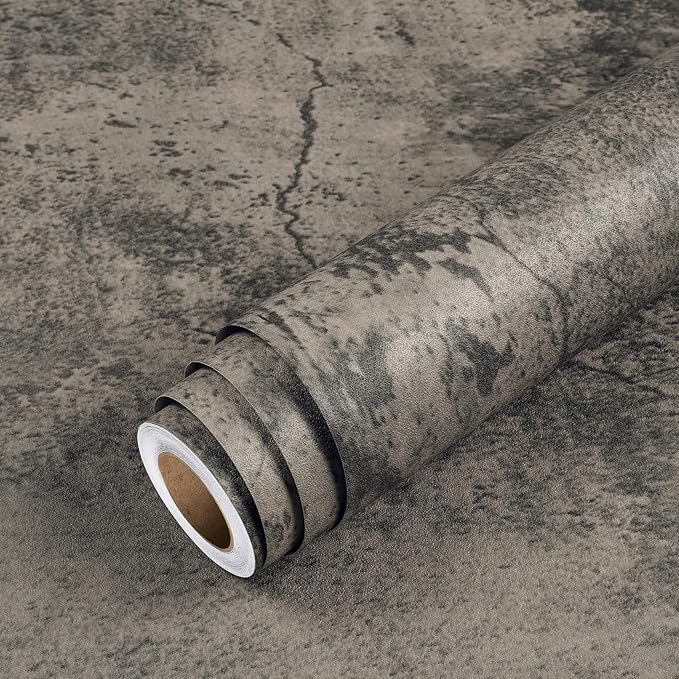 Livelynine Moody Concrete Wallpaper Peel and Stick Industrial Modern Brown - Image 6