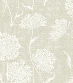 Safiyya Peel and Stick Wallpaper Faux Grasscloth Floral Contact Paper Beige by SAFIYYA