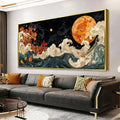 Large Wall Art For Living Room Gold Framed Wall Art Prints Boho Abstract by Suconvng
