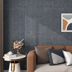 FunStick Gold Navy Blue Grasscloth Wallpaper Peel and Stick Wallpaper Textured - Image 8