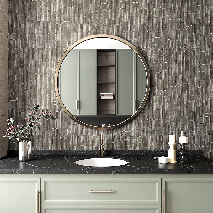 VEELIKE Truffle Brown Grasscloth Peel and Stick Wallpaper Faux Woven Grasscloth - Image 4