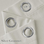 NICETOWN Short Faux Linen Natural Blackout Curtains 63 inches Long - Image 2