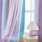 XiDi Curtains for Bedroom Decor, Rainbows Pink Purple/42/45 - Image 5